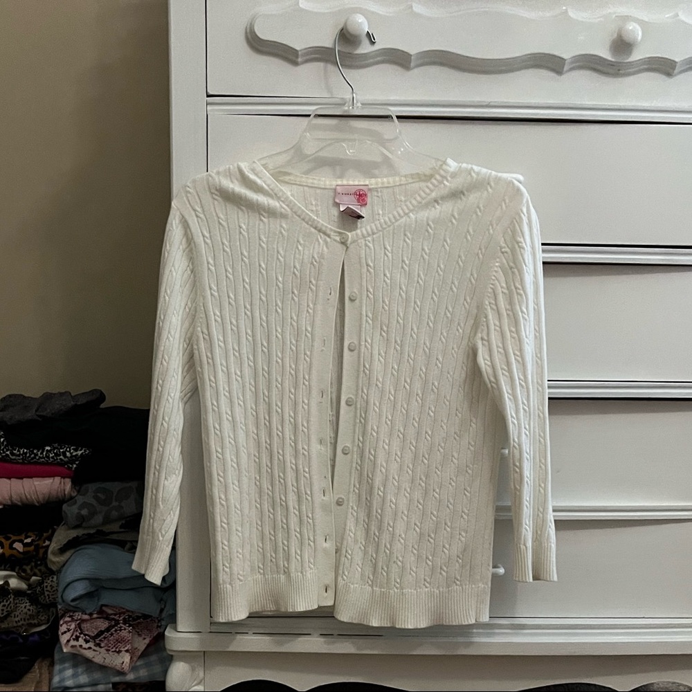 white button up sweater!!